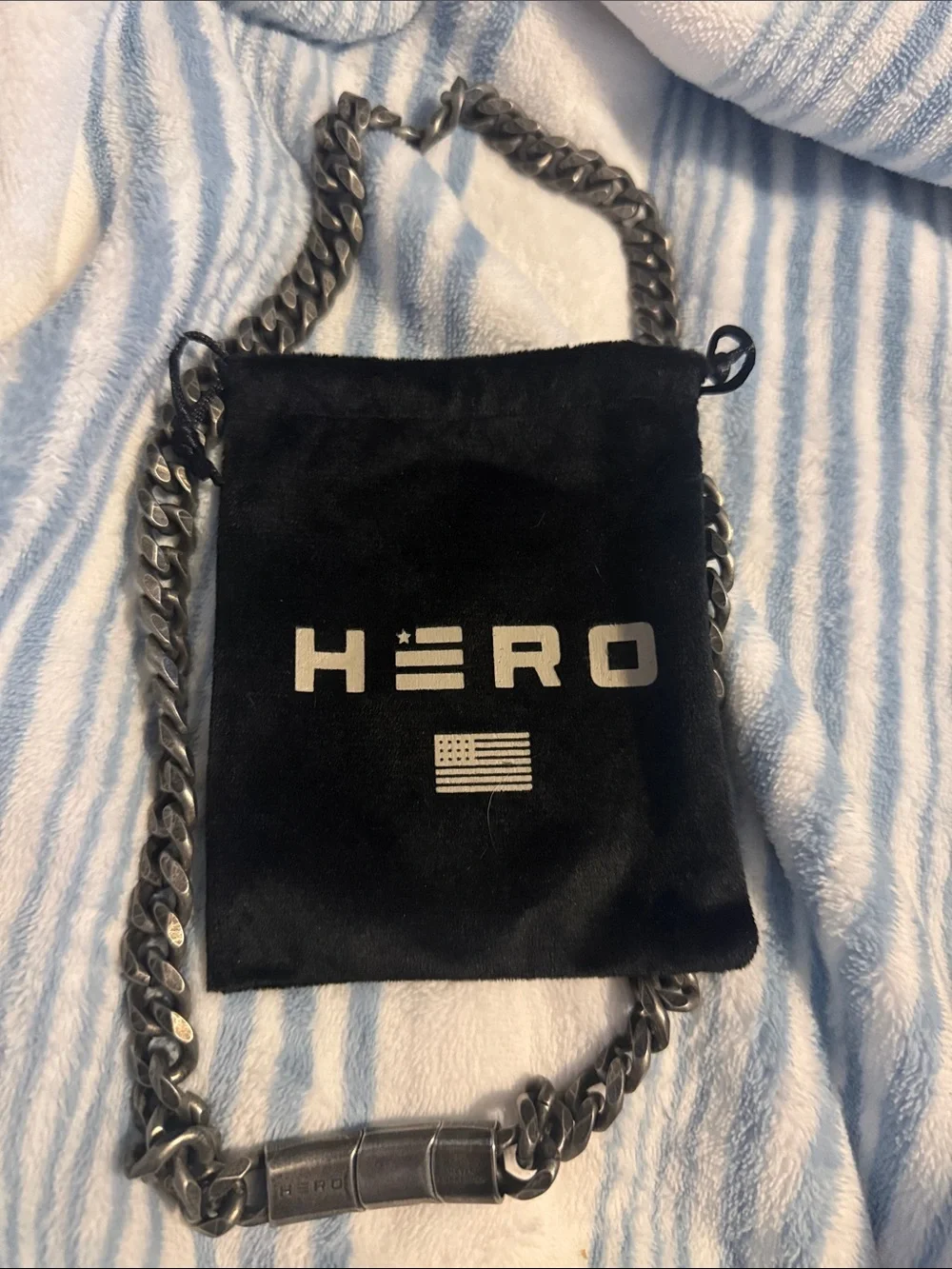Hero Black Stainless Steel Chain Necklace for Men
